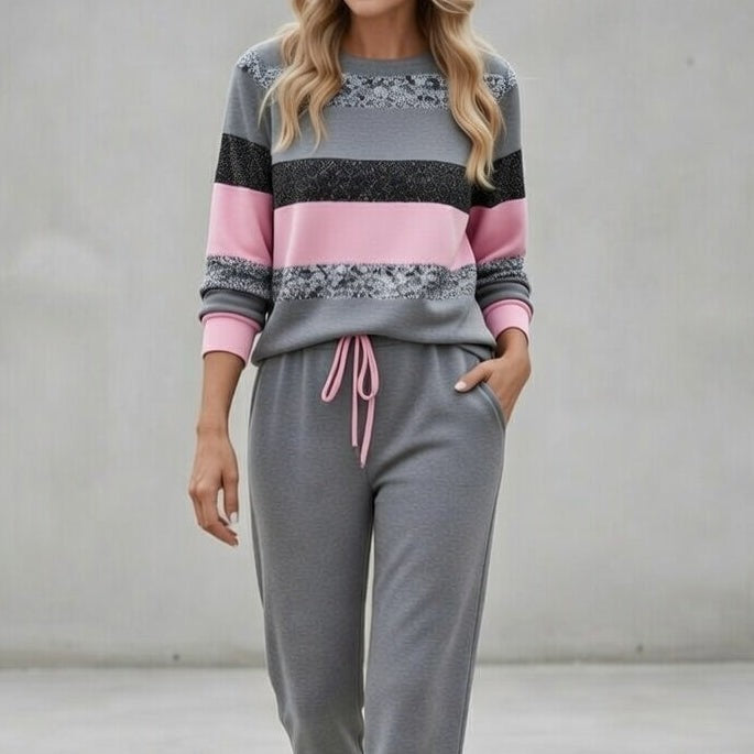 Colour block jogger lounge set