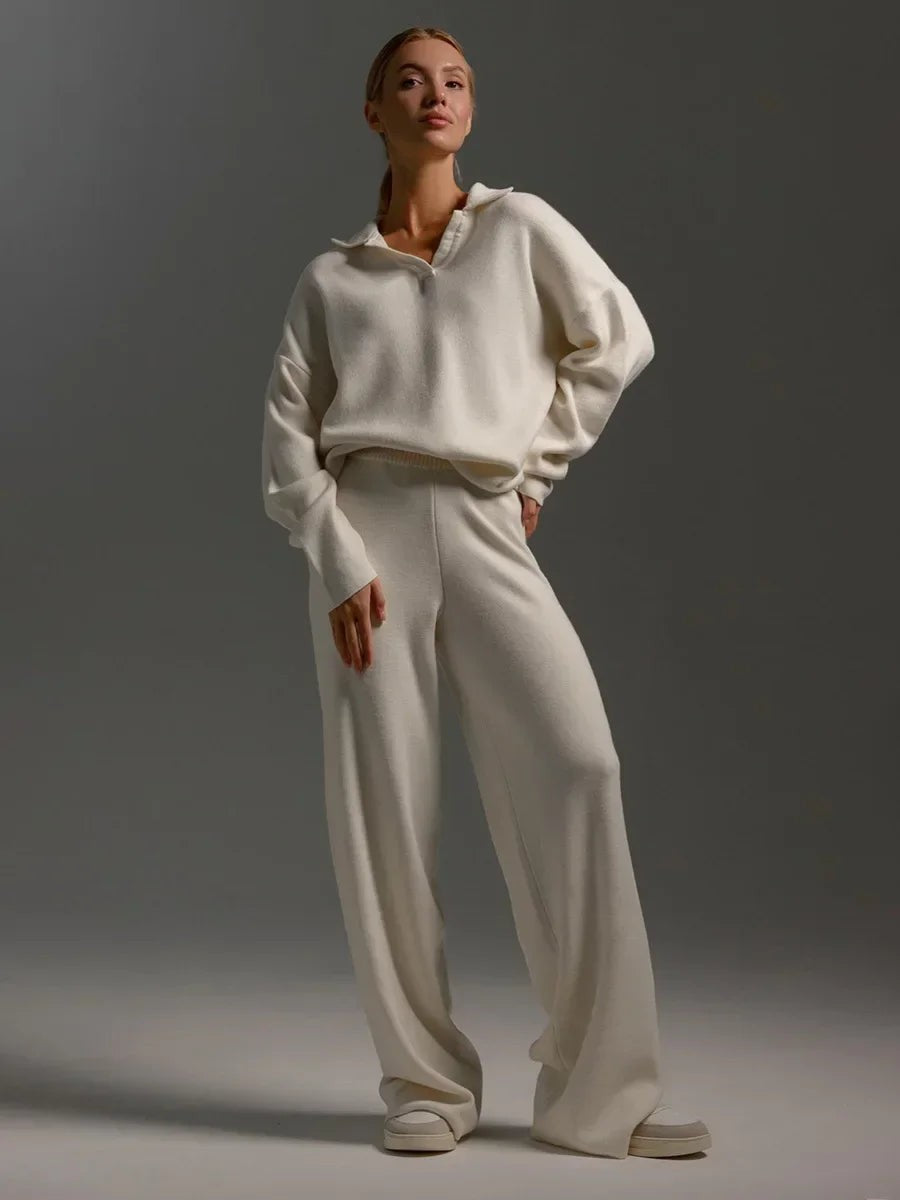 Polo collar knit co-ord set