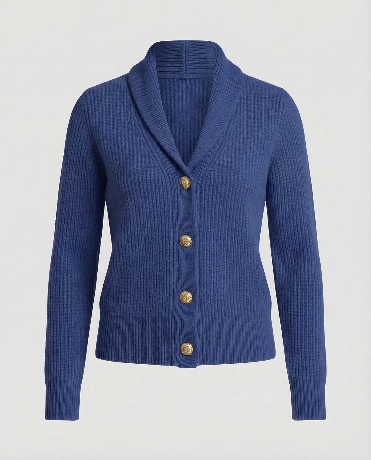 Dark Blue ribbed shawl collar cardigan