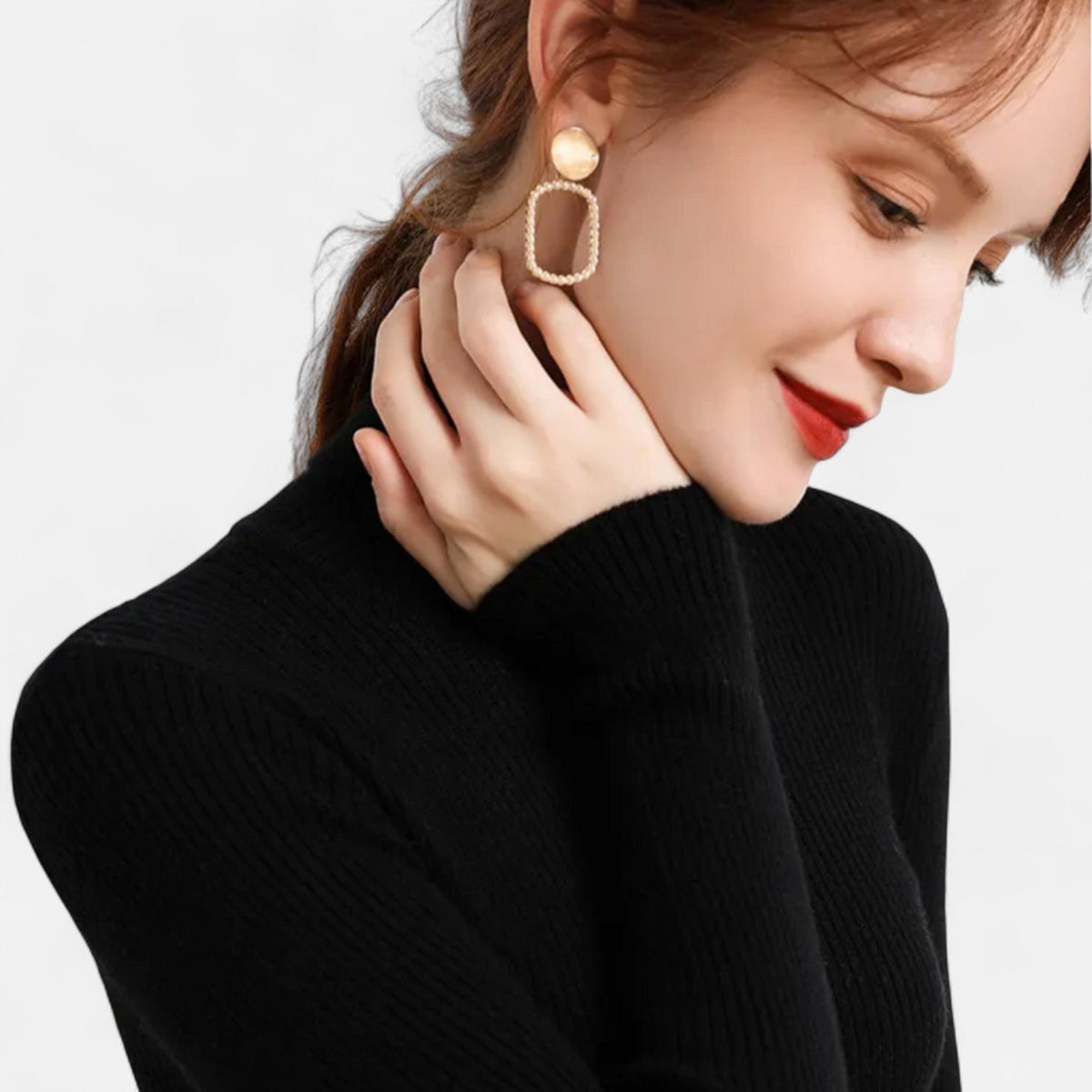 Slim ribbed roll neck jumper