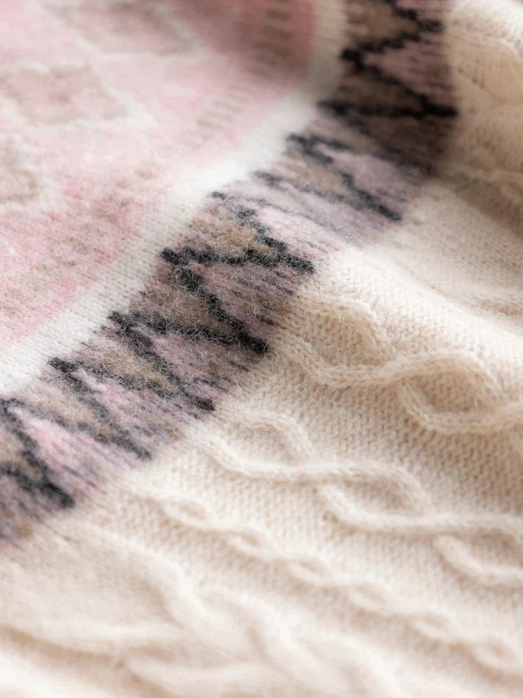 Wool fair isle mock neck jumper