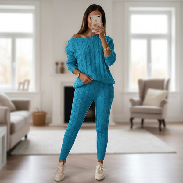 Cable knit loungewear co-ord