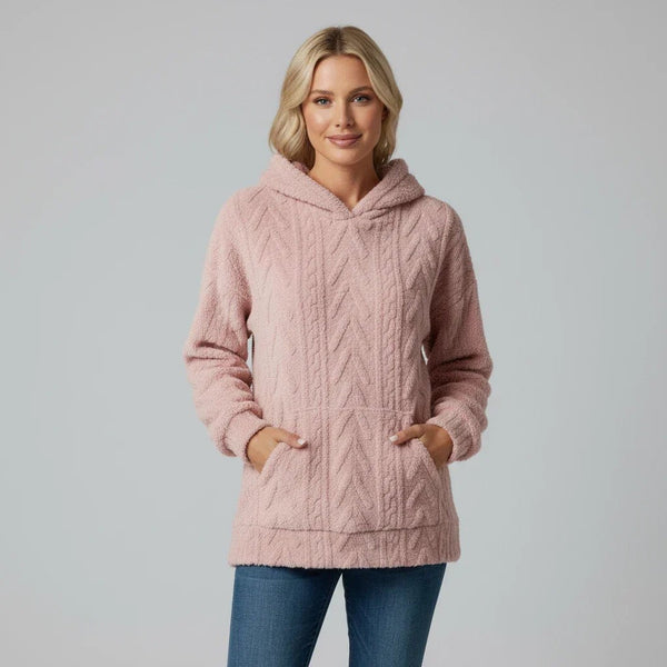 Cable textured hoodie