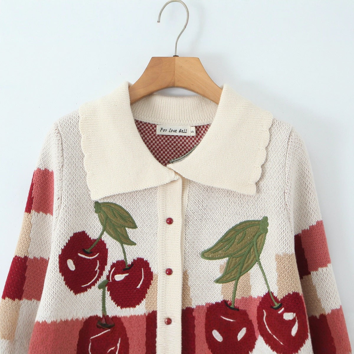 Cropped collared knit cardigan