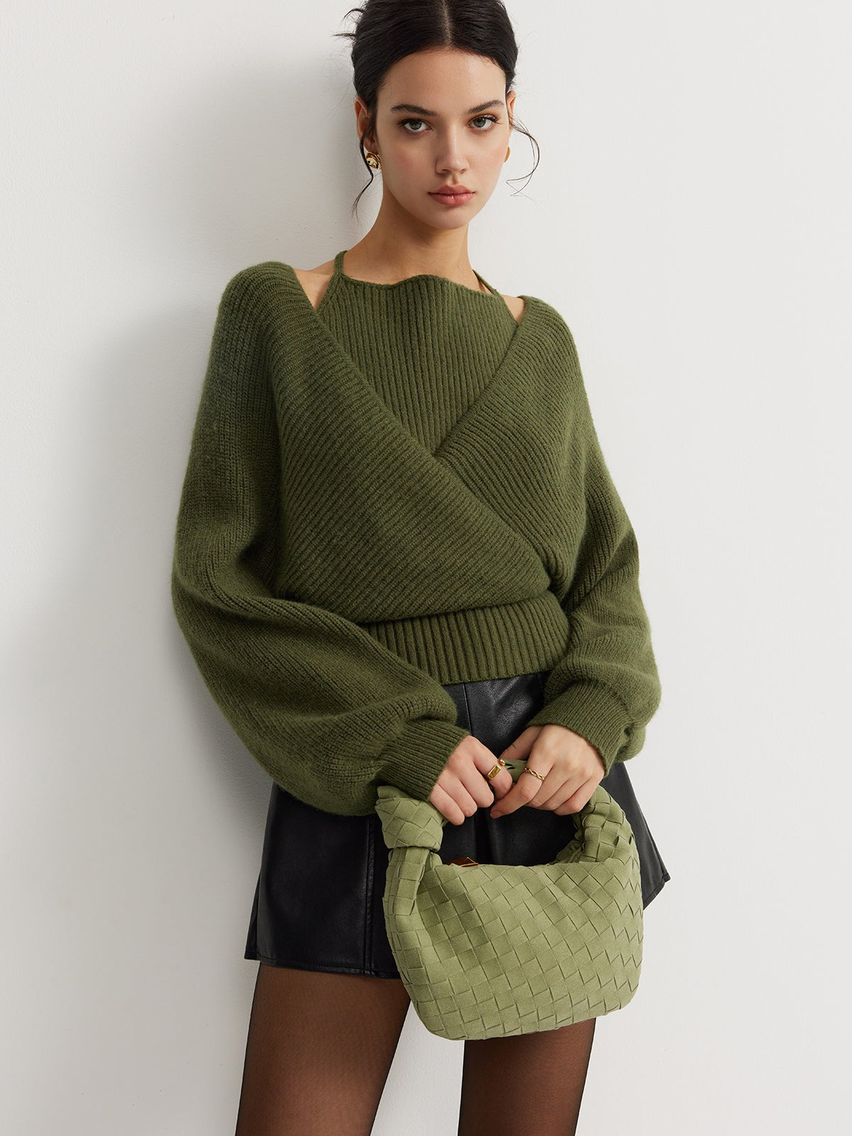 Crossover wrap jumper