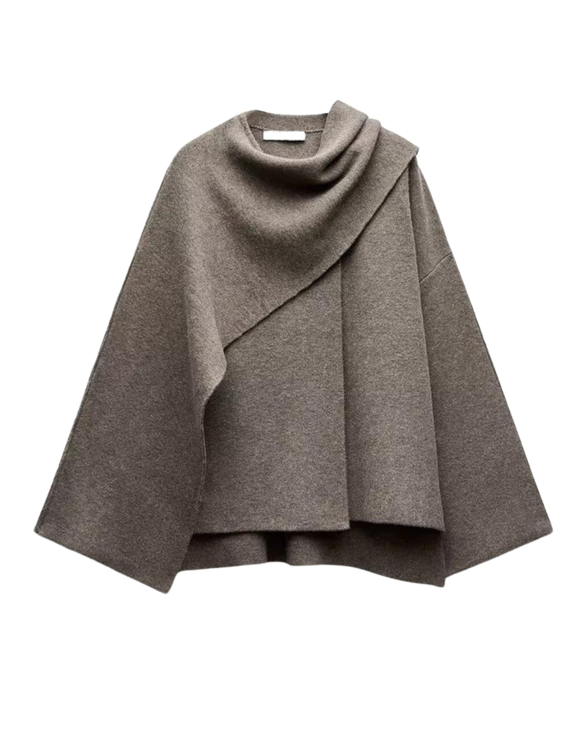 Draped cowl neck poncho