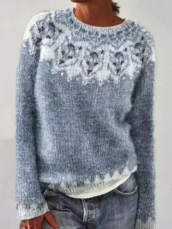 White fair isle knit jumper