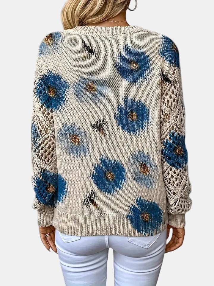 Floral v-neck jumper