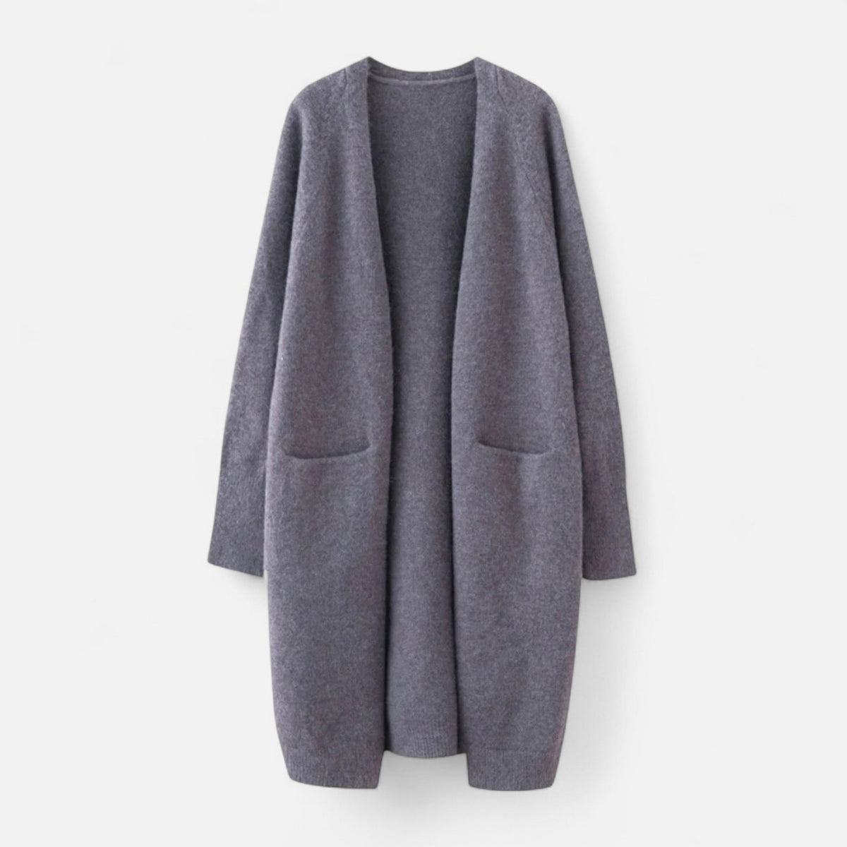 Grey longline pocket cardigan