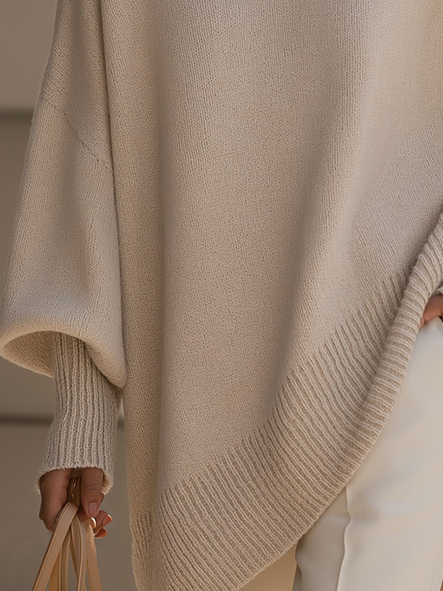 Merino wool asymmetric jumper
