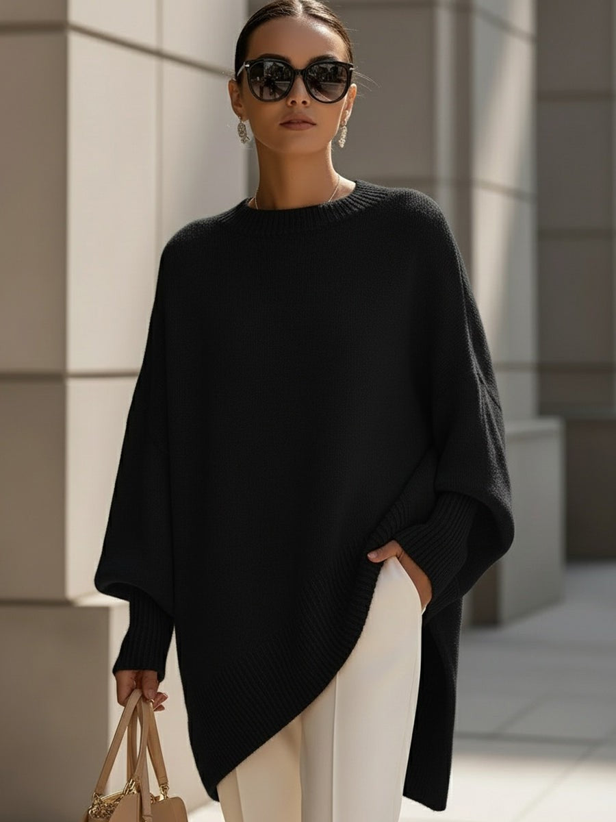 Merino wool asymmetric jumper