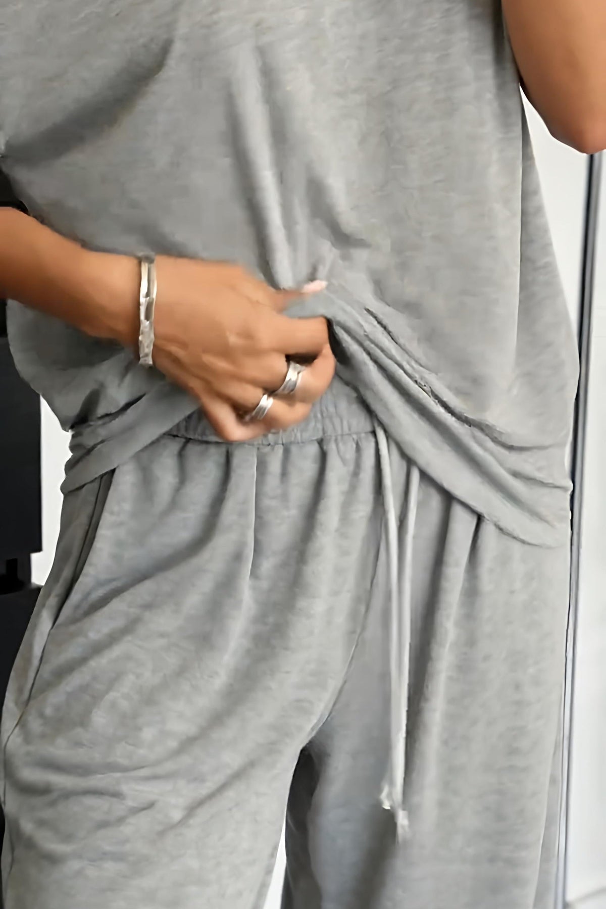 Off-shoulder loungewear co-ord