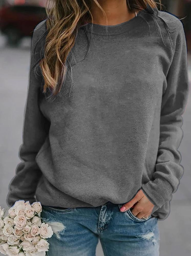 Gray raglan crew neck sweatshirt