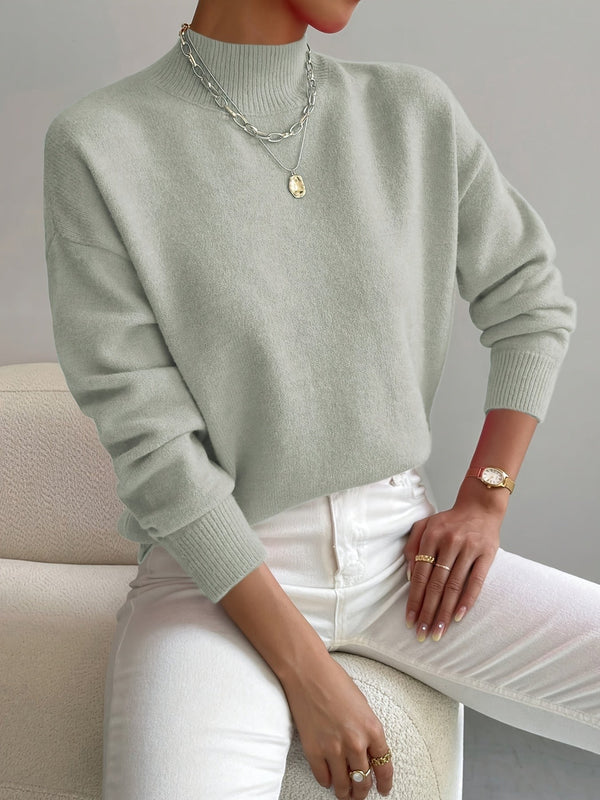 Light Green soft mock neck jumper