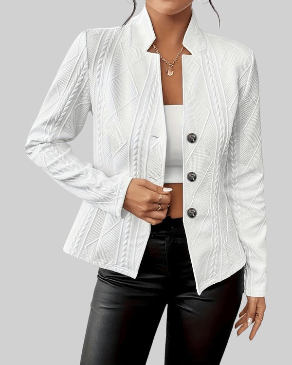Textured knit blazer